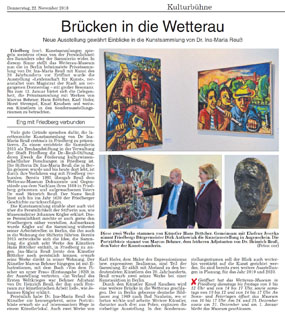 Wetterauer Zeitung 2018-11-22 Brücken in die Wetterau